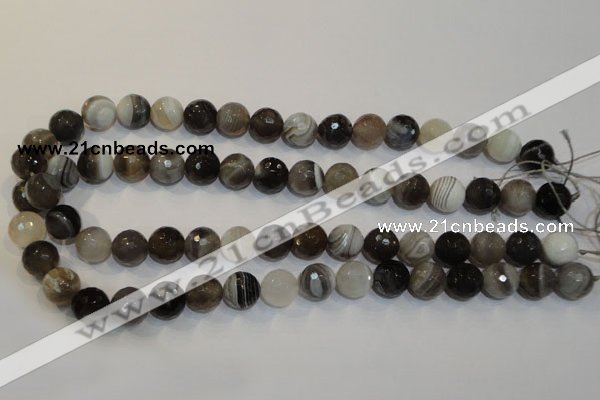 CAG2424 15.5 inches 12mm faceted round Chinese botswana agate beads