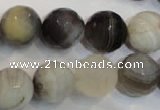 CAG2425 15.5 inches 14mm faceted round Chinese botswana agate beads