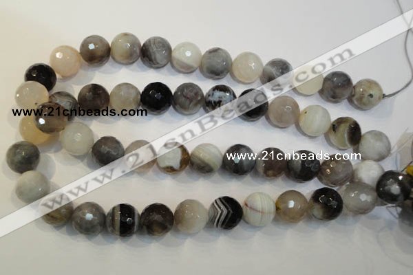 CAG2426 15.5 inches 16mm faceted round Chinese botswana agate beads