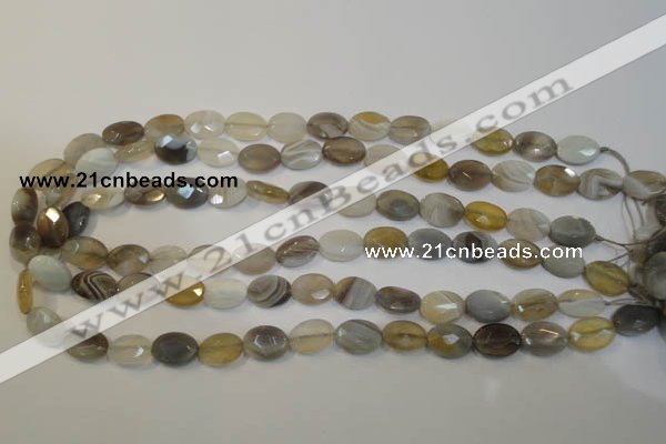 CAG2463 15.5 inches 10*14mm faceted oval Chinese botswana agate beads