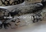 CAG247 15.5 inches 15*40mm faceted column dragon veins agate beads