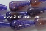 CAG249 15.5 inches 13*28mm teardrop dragon veins agate beads