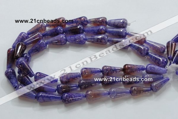 CAG249 15.5 inches 13*28mm teardrop dragon veins agate beads