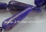 CAG250 15.5 inches 15*40mm teardrop dragon veins agate beads