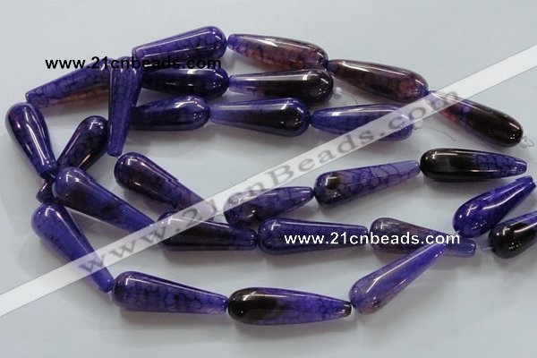 CAG250 15.5 inches 15*40mm teardrop dragon veins agate beads