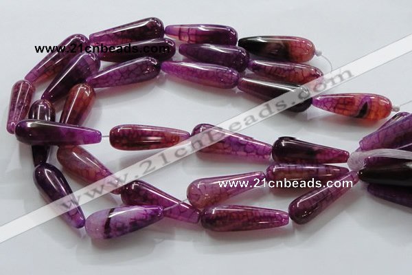 CAG252 15.5 inches teardrop 15*40mm dragon veins agate beads