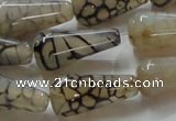 CAG254 15.5 inches 13*26mm teardrop dragon veins agate beads