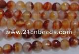 CAG2701 15.5 inches 6mm faceted round red line agate beads