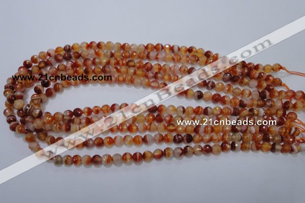 CAG2701 15.5 inches 6mm faceted round red line agate beads