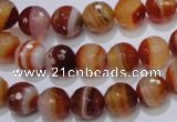 CAG2703 15.5 inches 10mm faceted round red line agate beads