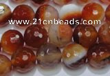 CAG2704 15.5 inches 12mm faceted round red line agate beads