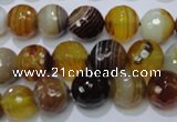 CAG2713 15.5 inches 10mm faceted round yellow line agate beads