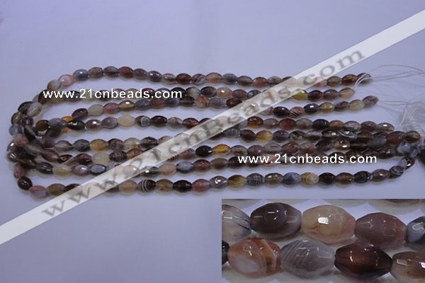 CAG2755 15.5 inches 5*8mm faceted rice botswana agate beads wholesale