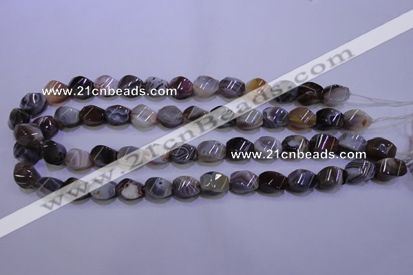 CAG2768 15.5 inches 10*14mm twisted rice botswana agate beads wholesale
