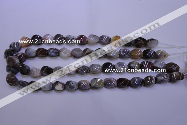 CAG2768 15.5 inches 10*14mm twisted rice botswana agate beads wholesale