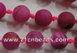 CAG2803 15.5 inches 12mm round matte druzy agate beads whholesale