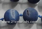 CAG2806 15.5 inches 18mm round matte druzy agate beads whholesale