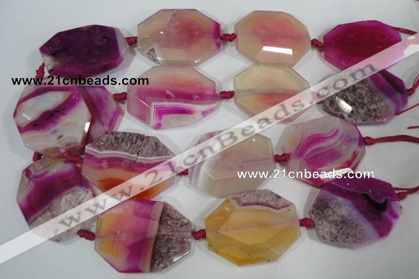 CAG2880 15.5 inches 30*40mm faceted octagonal agate gemstone beads