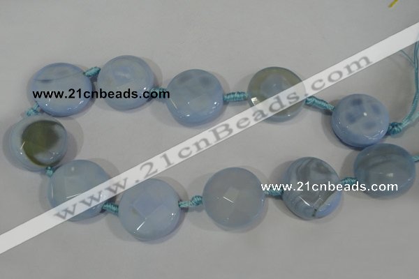 CAG2885 15.5 inches 23mm faceted coin agate gemstone beads