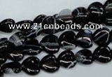 CAG2902 15.5 inches 8*8mm heart black line agate beads