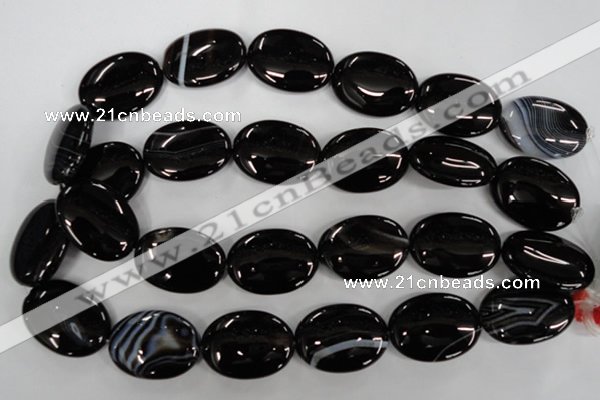 CAG2921 15.5 inches 22*30mm oval black line agate beads