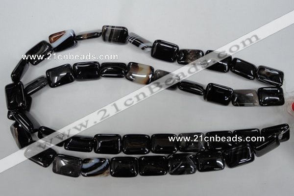 CAG2955 15.5 inches 13*18mm rectangle black line agate beads