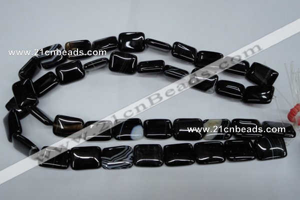 CAG2956 15.5 inches 15*20mm rectangle black line agate beads