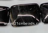 CAG2958 15.5 inches 22*30mm rectangle black line agate beads