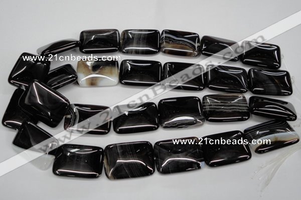 CAG2958 15.5 inches 22*30mm rectangle black line agate beads