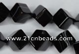 CAG2978 15.5 inches 10*10mm cube black line agate beads