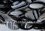 CAG3016 15.5 inches 10*20mm marquise black line agate beads