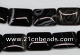 CAG3022 15.5 inches 12*16mm rectangle black line agate beads