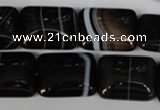 CAG3024 15.5 inches 15*20mm rectangle black line agate beads