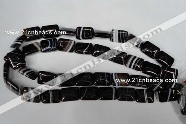 CAG3024 15.5 inches 15*20mm rectangle black line agate beads