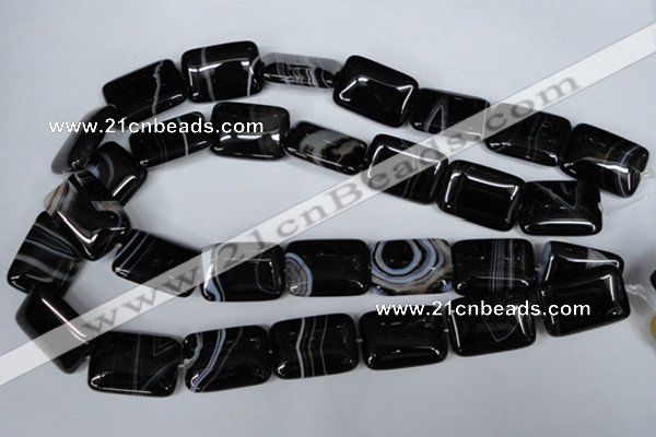 CAG3025 15.5 inches 18*25mm rectangle black line agate beads