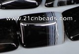 CAG3026 15.5 inches 22*30mm rectangle black line agate beads