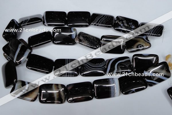 CAG3026 15.5 inches 22*30mm rectangle black line agate beads