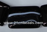 CAG3027 15.5 inches 25*35mm rectangle black line agate beads