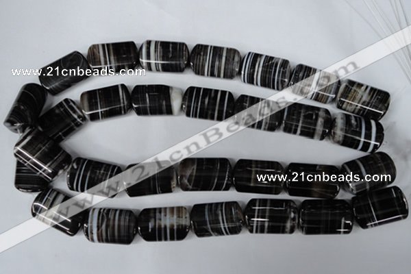 CAG3048 15.5 inches 16*25mm flat tube black line agate beads