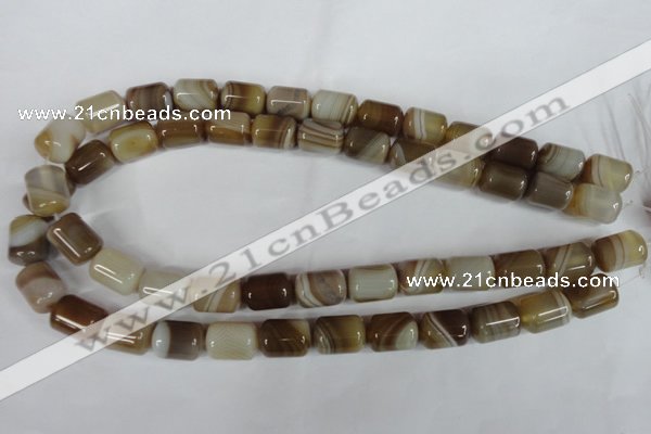 CAG3123 15.5 inches 12*16mm column brown line agate beads