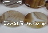 CAG3135 15.5 inches 18*25mm oval brown line agate beads