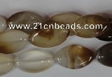 CAG3140 15.5 inches 12*20mm marquise brown line agate beads