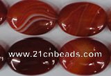 CAG3196 15.5 inches 18*25mm oval red line agate beads