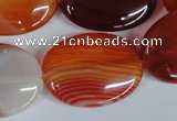 CAG3197 15.5 inches 22*30mm oval red line agate beads