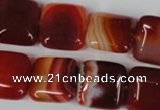 CAG3243 15.5 inches 16*16mm square red line agate beads