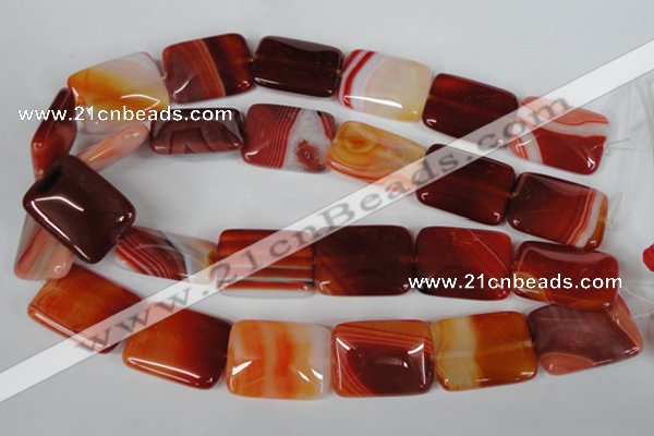 CAG3257 15.5 inches 22*30mm rectangle red line agate beads