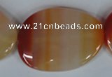 CAG3269 15.5 inches 28*40mm freeform red line agate beads