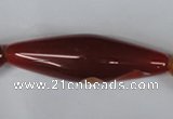 CAG3278 15.5 inches 20*60mm rice red line agate beads