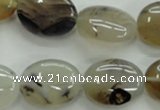 CAG3324 15.5 inches 15*20mm oval natural grey agate beads