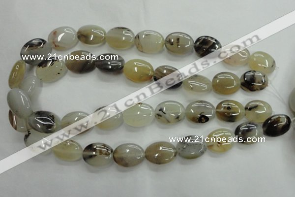 CAG3324 15.5 inches 15*20mm oval natural grey agate beads